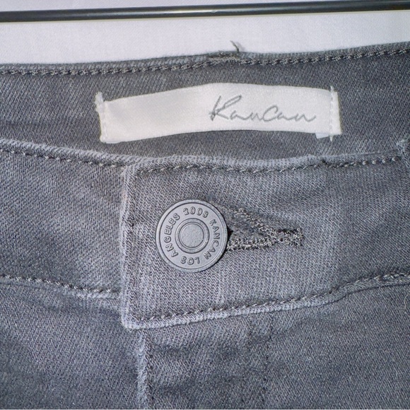 KanCan Black Wash Denim High Waisted Raw Hem Skinny Jeans size 31 - Picture 2 of 6